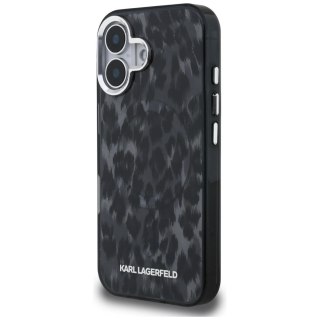 Etui Karl Lagerfeld IML Leopard Pattern MagSafe na iPhone 16 - czarne