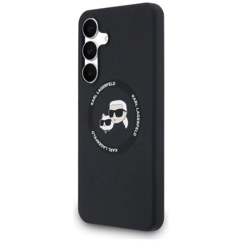 Etui Karl Lagerfeld Silicone Karl & Choupette Heads MagSafe na Samsung Galaxy S25 FE - czarne