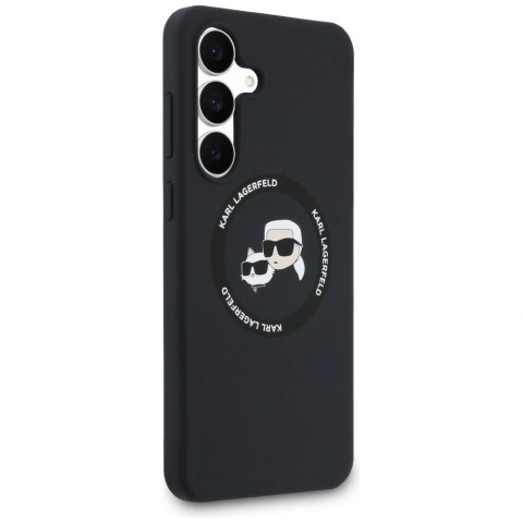 Etui Karl Lagerfeld Silicone Karl & Choupette Heads MagSafe na Samsung Galaxy S25 FE - czarne