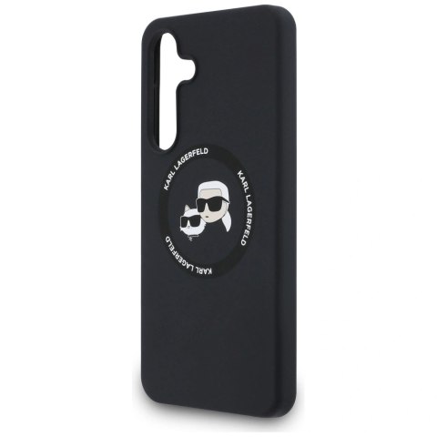 Etui Karl Lagerfeld Silicone Karl & Choupette Heads MagSafe na Samsung Galaxy S25 FE - czarne