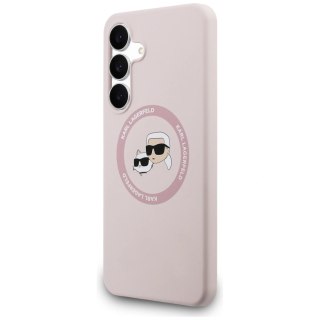 Etui Karl Lagerfeld Silicone Karl & Choupette Heads MagSafe na Samsung Galaxy S25 FE - różowe
