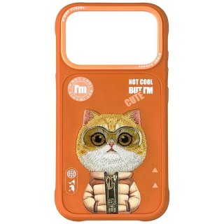 Etui Nimmy Cool&Cute 2.0 Cat na iPhone 17 Pro - pomarańczowe