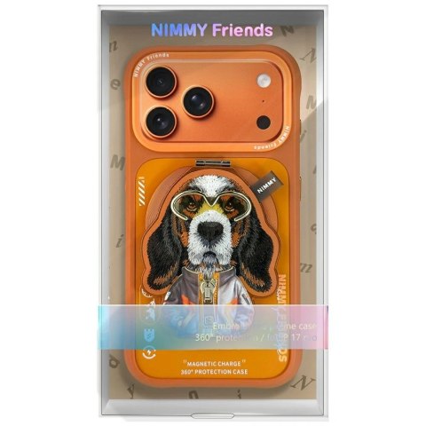 Etui Nimmy Cool&Cute 2.0 Dog na iPhone 17 Pro z magnetyczną zawieszką - pomarańczowe