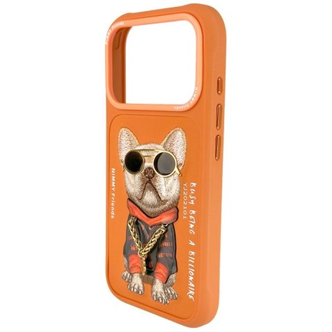 Etui Nimmy Glasses Cool Dog na iPhone 17 Pro Max - pomarańczowe