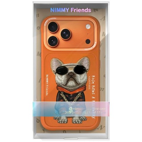 Etui Nimmy Glasses Cool Dog na iPhone 17 Pro Max - pomarańczowe