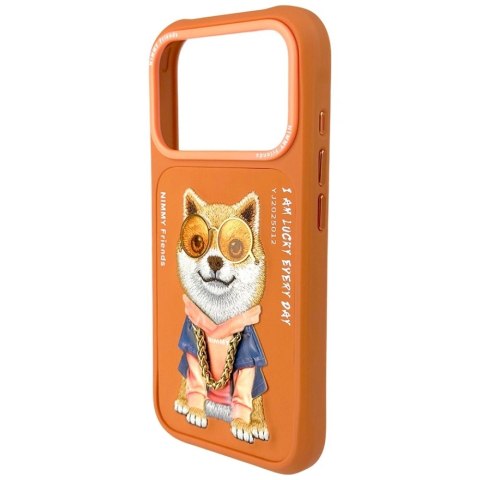 Etui Nimmy Glasses Cool Dog na iPhone 17 Pro Max - pomarańczowe