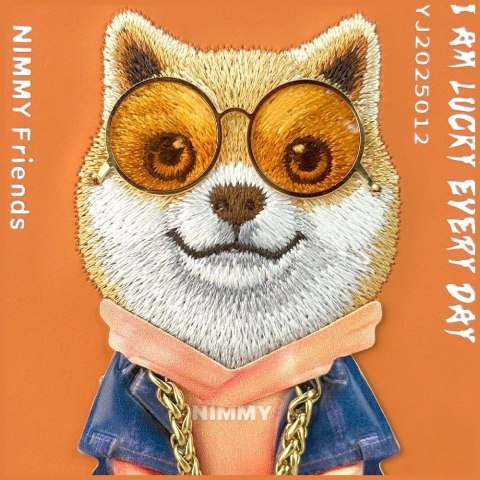 Etui Nimmy Glasses Cool Dog na iPhone 17 Pro Max - pomarańczowe