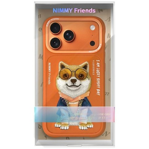 Etui Nimmy Glasses Cool Dog na iPhone 17 Pro Max - pomarańczowe