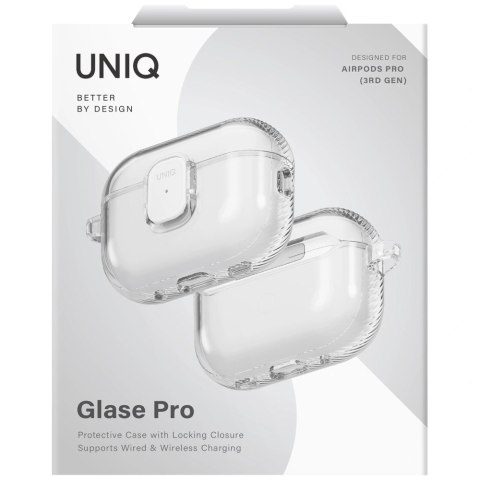 Etui UNIQ Glase Pro na AirPods Pro 3 Lock Case - przezroczyste