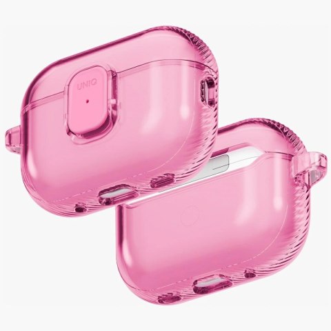 Etui UNIQ Glase Pro na AirPods Pro 3 Lock Case - przezroczysto-różowe