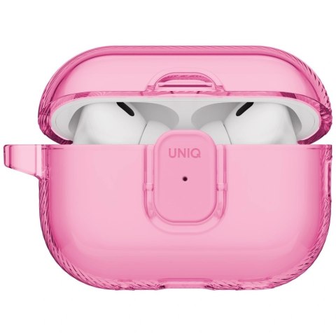 Etui UNIQ Glase Pro na AirPods Pro 3 Lock Case - przezroczysto-różowe