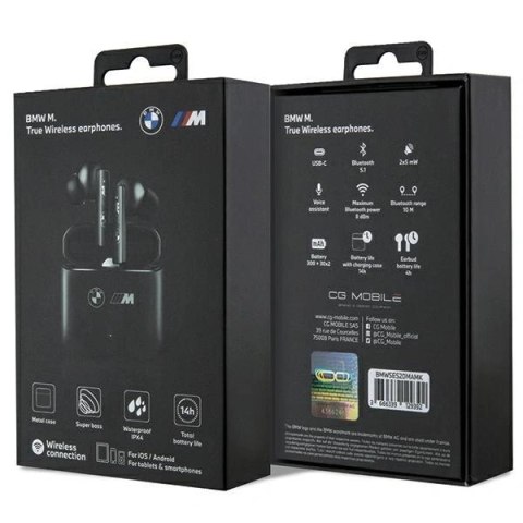 Słuchawki bezprzewodowe BMW M Collection Bluetooth TWS - czarne
