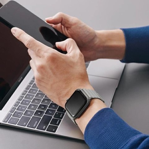 Pasek magnetyczny UNIQ Revix na Apple Watch 38 / 40 / 41 mm - niebiesko-biały