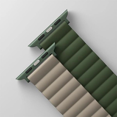 Pasek magnetyczny UNIQ Revix na Apple Watch 42 / 44 / 45 / 49 mm - zielono-beżowe