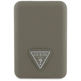 Powerbank Guess Grained Triangle z MagSafe 5000mAh 15W USB-C - brązowy