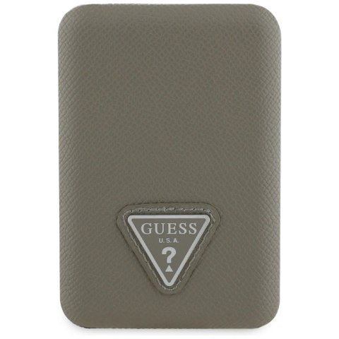 Powerbank Guess Grained Triangle z MagSafe 5000mAh 15W USB-C - brązowy