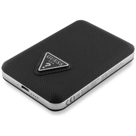 Powerbank Guess Grained Triangle z MagSafe 5000mAh 15W USB-C - czarny