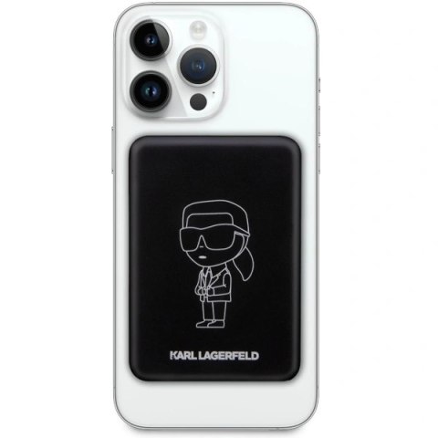 Powerbank indukcyjny Karl Lagerfeld Ikonik MagSafe 5W 3000mAh - czarny