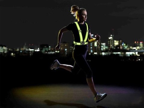 Szelki odblaskowe regulowane na rower do biegania - czarne