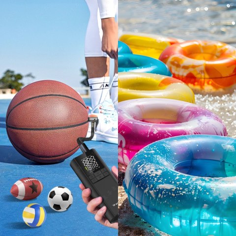 Kompresor Wozinsky WPEP-8000 pompka elektryczna powerbank 8000mAh latarka - czarny