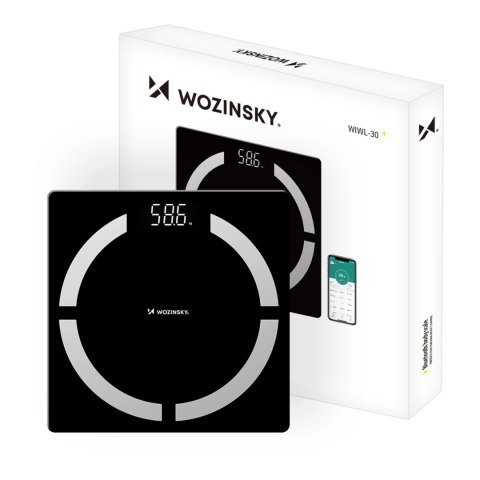 Waga łazienkowa Wozinsky WIWL-30 inteligentna Bluetooth - czarna