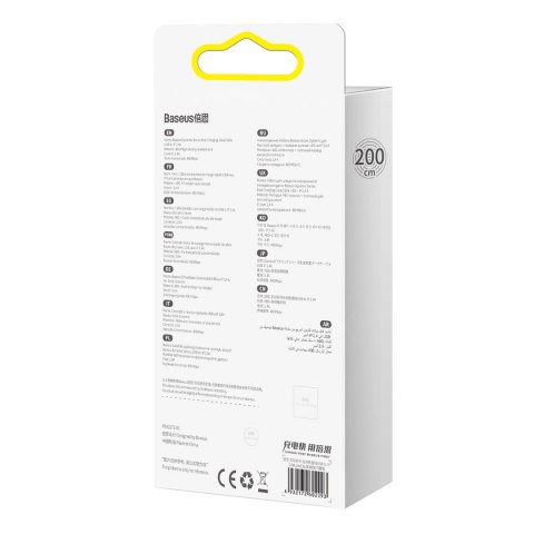 Baseus kabel do iPhone USB - Lightning 2m, 2,4A szary (CALD000516)