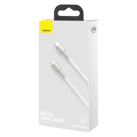 Kabel Baseus Cafule Metal 100W USB-C - USB-C 2m - biały