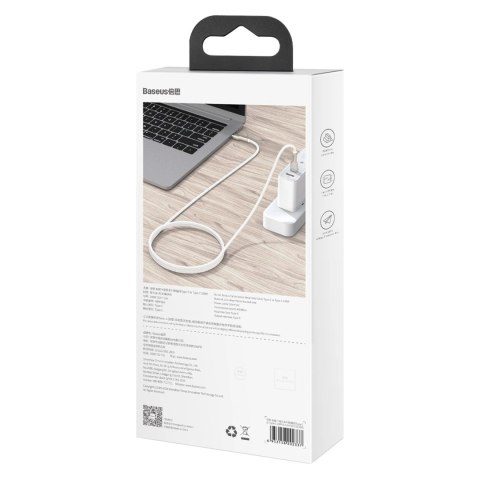 Kabel Baseus Cafule Metal 100W USB-C - USB-C 2m - biały