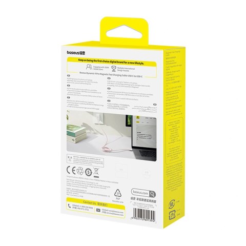 Kabel Baseus Dynamic 4 Pro 100W USB-C - USB-C 1m - różowy