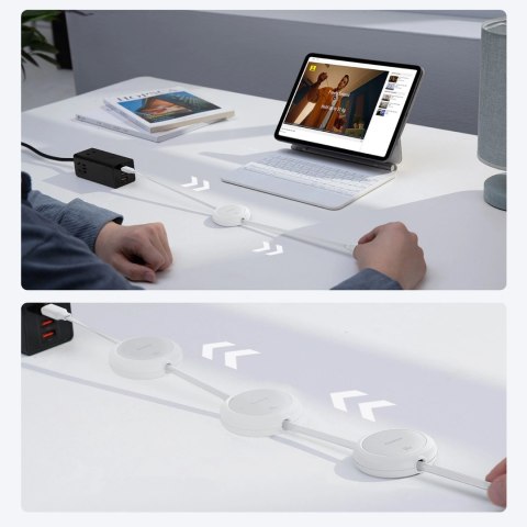 Kabel zwijany Baseus Free2Pull 60W USB-C - USB-C 1m - biały