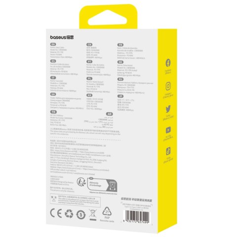 Kabel zwijany Baseus Free2Pull 60W USB-C - USB-C 1m - biały