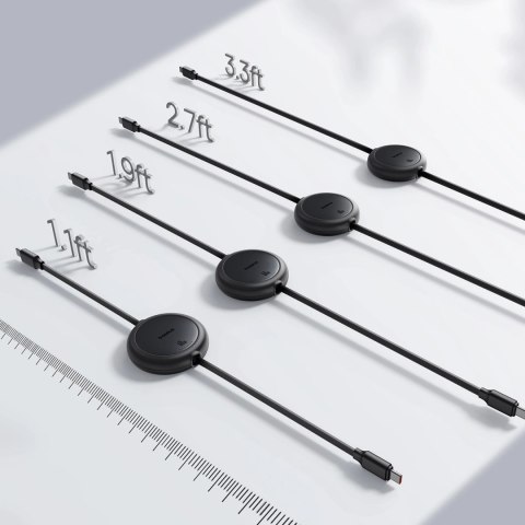 Kabel zwijany Baseus Free2Pull 60W USB-C - USB-C 1m - czarny