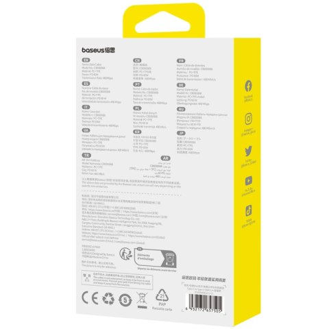 Kabel zwijany Baseus Free2Pull 60W USB-C - USB-C 1m - czarny