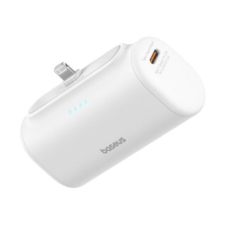 Powerbank Baseus Compact 5000mAh 20W ze złączem Lightning i gniazdem USB-C - biały