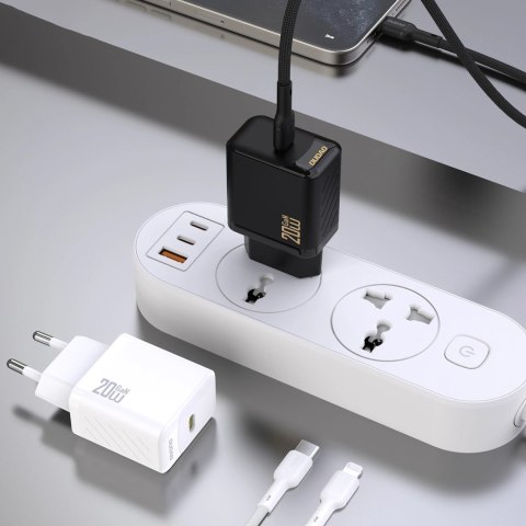 Ładowarka sieciowa Dudao A26LEU PD 20W GaN USB-C z kablem USB-C - Lightning - czarna