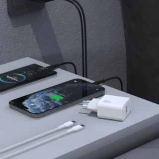 Ładowarka sieciowa Dudao A26TCEU PD QC 25W GaN USB-A USB-C z kablem USB-C - biała
