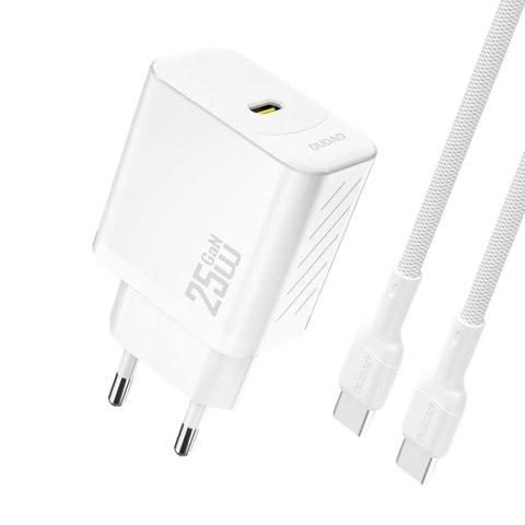 Ładowarka sieciowa Dudao A27CEU PD 25W GaN SB-C z kablem USB-C - biała