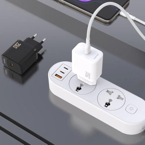 Ładowarka sieciowa Dudao A27CEU PD 25W GaN SB-C z kablem USB-C - biała