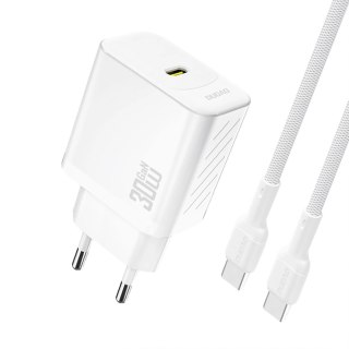 Ładowarka sieciowa Dudao A27PCEU PD 30W GaN USB-C z kablem USB-C - biała
