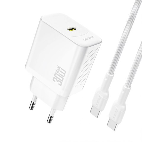Ładowarka sieciowa Dudao A27PCEU PD 30W GaN USB-C z kablem USB-C - biała