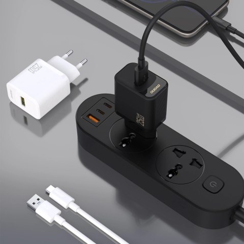 Ładowarka sieciowa Dudao A27STEU 25W GaN USB-A z kablem USB-A - USB-C - biała
