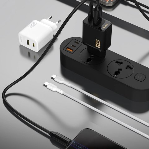 Ładowarka sieciowa Dudao A27TCEU PD 30W GaN USB-A USB-C z kablem USB-C - biała