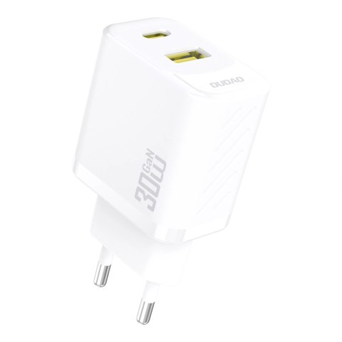 Ładowarka sieciowa Dudao A27TEU PD 30W GaN USB-A USB-C - biała