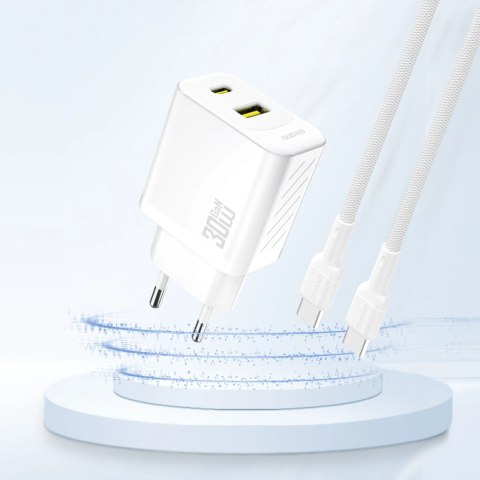 Ładowarka sieciowa Dudao A27TEU PD 30W GaN USB-A USB-C - biała