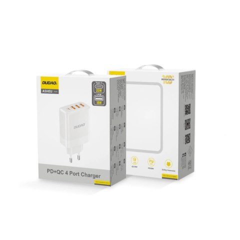 Ładowarka sieciowa Dudao A5HEU 3xUSB-A 1xUSB-C PD 20W QC3.0 18W+ 2x12W - biała