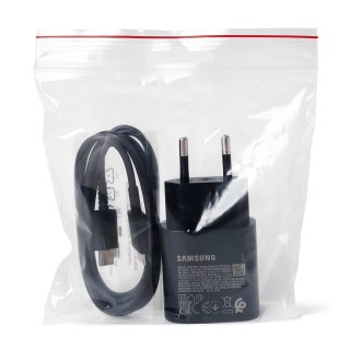 Ładowarka sieciowa Samsung 25W EP-TA800EBE USB-C z kablem Samsung EP-DA705BBE USB-C / USB-C opakowanie zastępcze - czarna