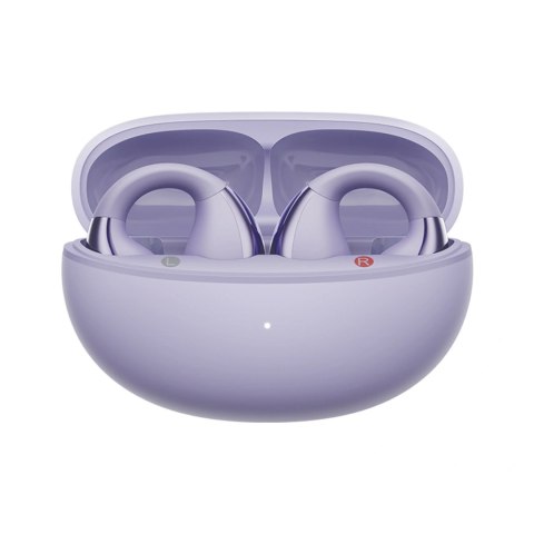 Słuchawki OWS QCY Crossky C30 z klipsem IPX4 Bluetooth 5.4 - fioletowe