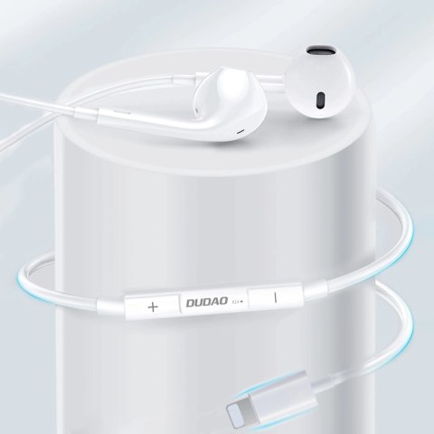 Słuchawki douszne Dudao X14+ przewodowe ze złączem Lightning 1,2m - białe