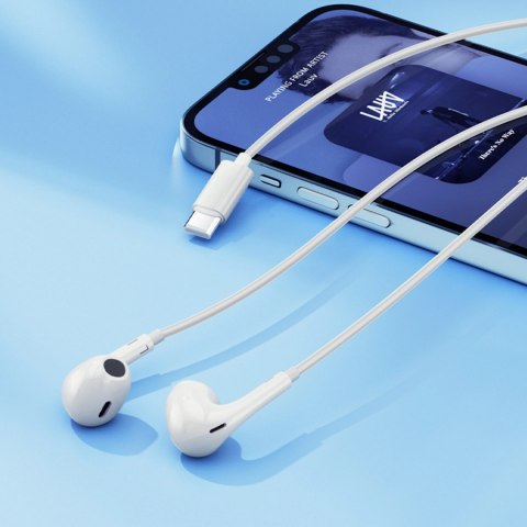 Słuchawki przewodowe QCY LH1 douszne z pilotem i mikrofonem 1,15m - białe