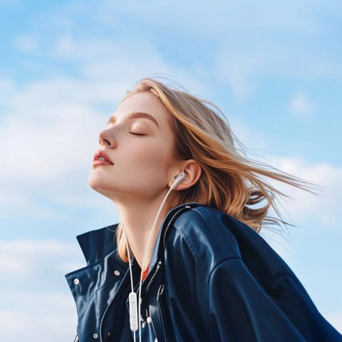 Słuchawki przewodowe QCY LH1 douszne z pilotem i mikrofonem 1,15m - białe